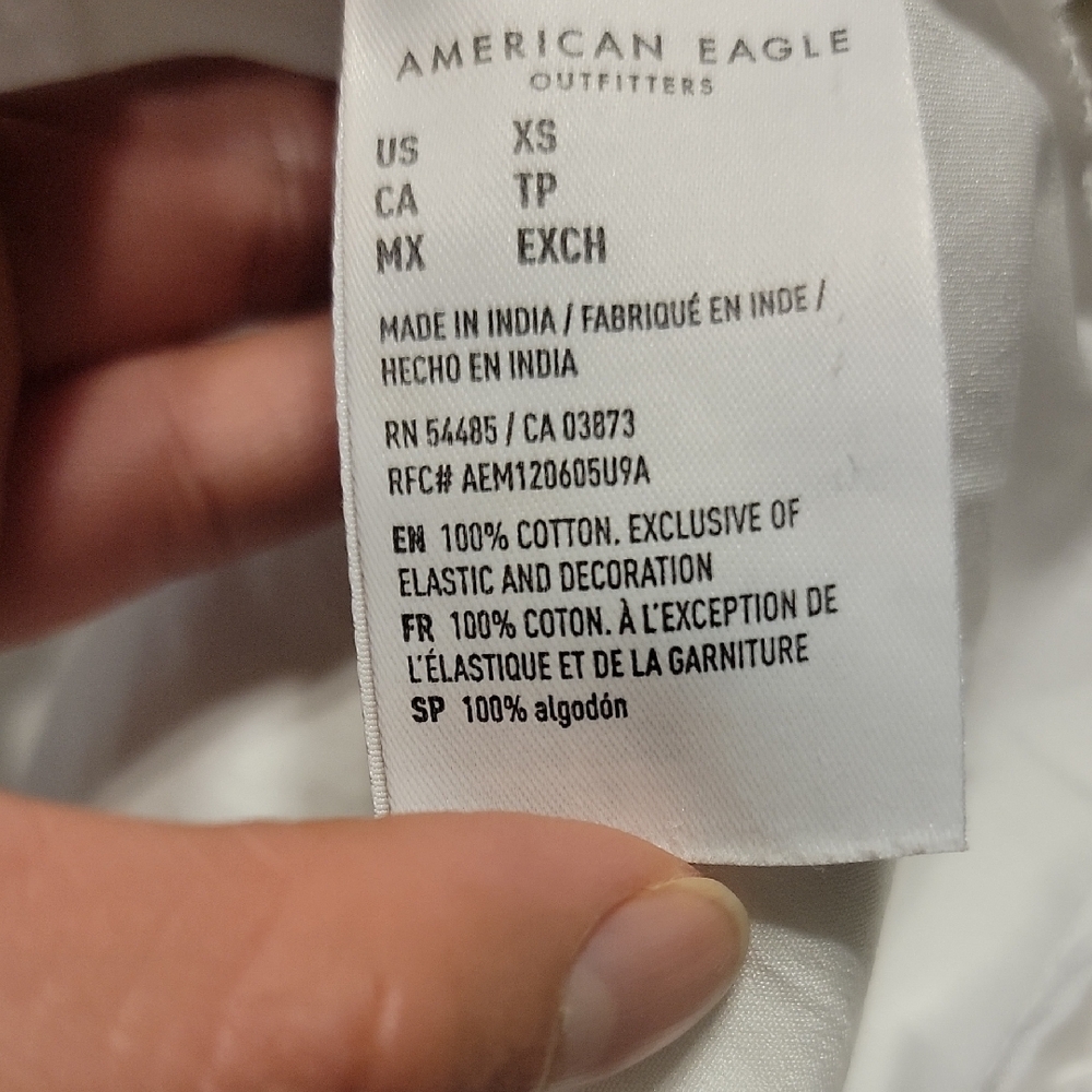American Eagle Outfitters White Puff Sleeve Dress Size XS - Picture 5 of 6